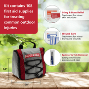 Pac-Kit Trailblazer 3 Outdoor First Aid Kit for Hiking, Camping and Travel, 108 Pieces