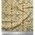 thumbnail image 1 of Soimoi Cotton Poplin Fabric Cross Sign & Triangle Geometric Printed Fabric 1 Yard 42 Inch Wide, 1 of 1