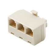 4C 3 Phone Jacks In 1 Telephone Jack Modular Adapter 3-Way Outlet Splitter Plug