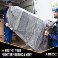 thumbnail image 2 of US Cargo Control Skin Moving Blankets - 80 Inches Long By 72 Inches Wide - Made With Recycled Cotton - Value Priced Single Use Blankets To Use For Moving - 6 Pack, 2 of 7
