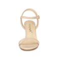 thumbnail image 6 of BLISSFUL STEP Women's Slingback Block High Heels Sandals Beige 8, 6 of 7