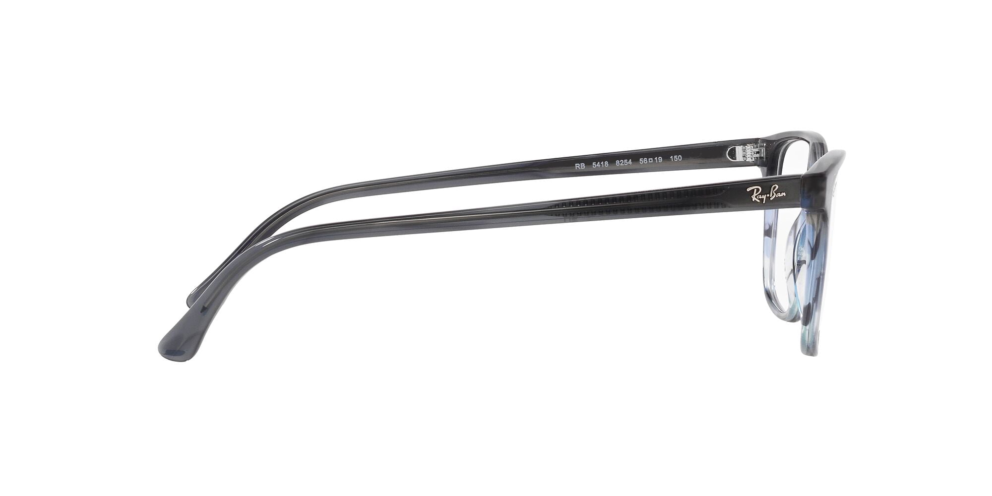 Ray-Ban Optics Glasses RB5418 Prescription Eyeglasses with Case, Striped Gray Gradient Blue with Demo Lens, Size 56