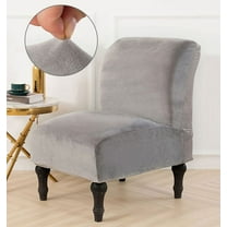 Armless Chair Slipcover Stretch, Velvet Spandex Slipper Chair Covers Accent Chair Cover Armchair Covers Furniture Protector Covers Removable Washable for Home Hotel Living Room