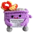 thumbnail image 3 of Lindo Crochet Contenedor Basura Fuego Apoyo Emocional Regalos Divertidos () Púrpura, 3 of 4