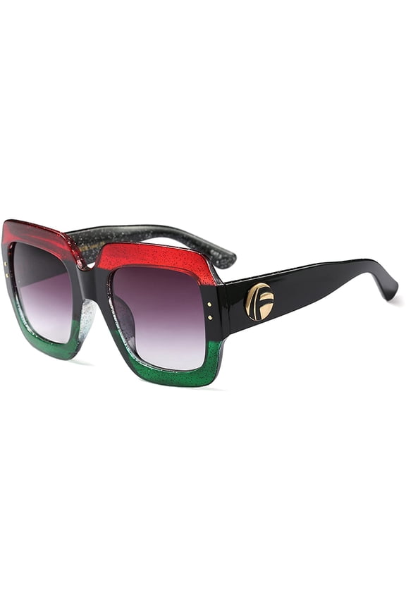 Oversized Square Sunglasses Multi Tinted Glitter Frame Stylish Inspired B2276