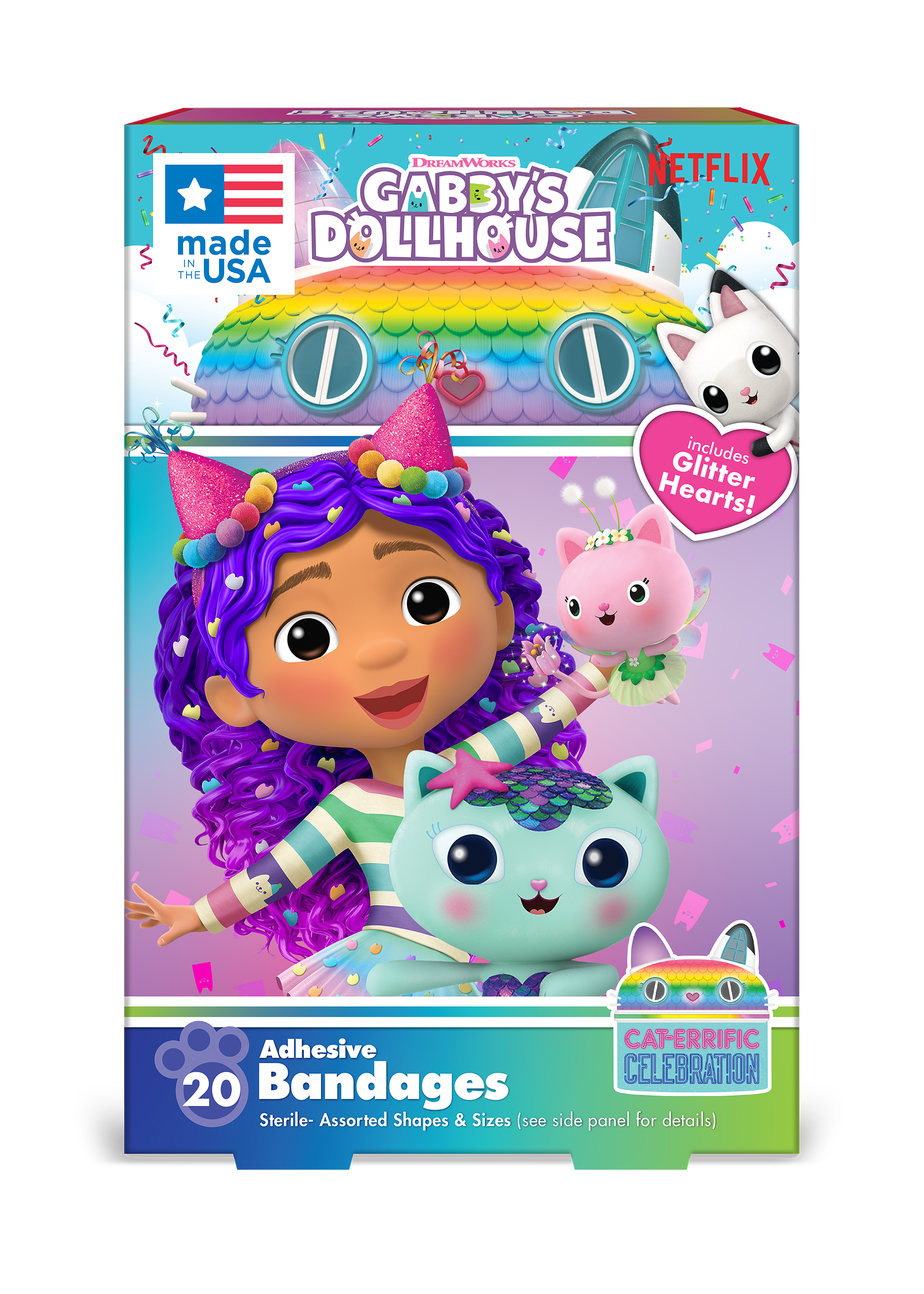 (6 pack) Gabby's Dollhouse 20 Count Adhesive Bandages for Kids