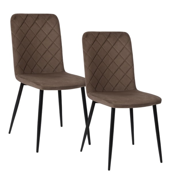 Set de 2 Sillas para Comedor Respaldo Alto Velvet Acolchadas cafe