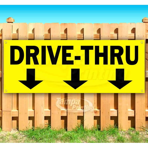 Drive-Thru 13 oz Vinyl Banner With Metal Grommets