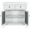 thumbnail image 5 of Retro Storage Cabinet with Drawers and Shelf, Solid Wood Entryway Console Table Sideboard with Inner Mirror Doors for Living Room Hallway, White, 30.3 x 30.7 x 14 Inch, 5 of 7