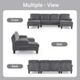 thumbnail image 2 of Ktaxon U-Shaped Sectional Sofa, 111"  Corduroy Couch, 4 Seat Lounge Sleeper with Double Chaise for Living Room Gray, 2 of 8