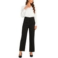 thumbnail image 2 of Inspire Chic Leotardo de satén para mujer con cuello en V y mangas largas, tops de bodysuit formales, 2 of 5