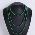 thumbnail image 2 of 1920s Long Fake Pearls Strand Necklace Layered Retro Vintage Imitation Round Beaded Ball for Women Flapper Party Halloween Jewelry Mother's Day Gift, 2 of 9