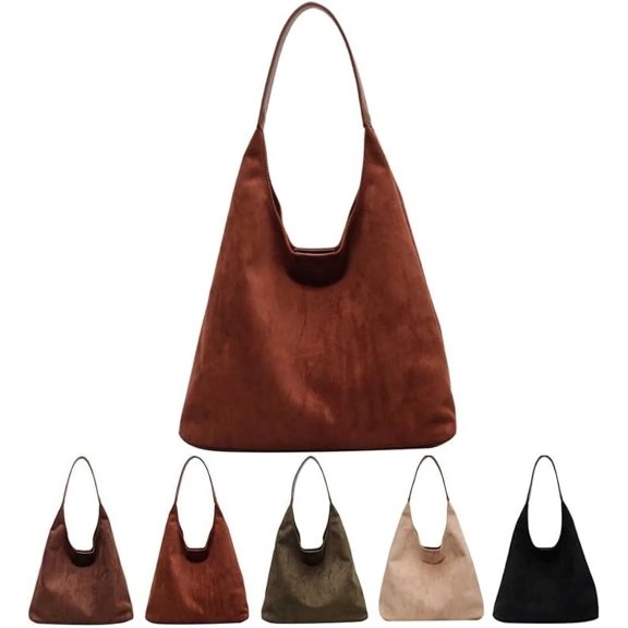 Women's Leather Hobo Bag Women's Suede Bag Slouchy Tote Bag Suede Hobo Shoulder Bag