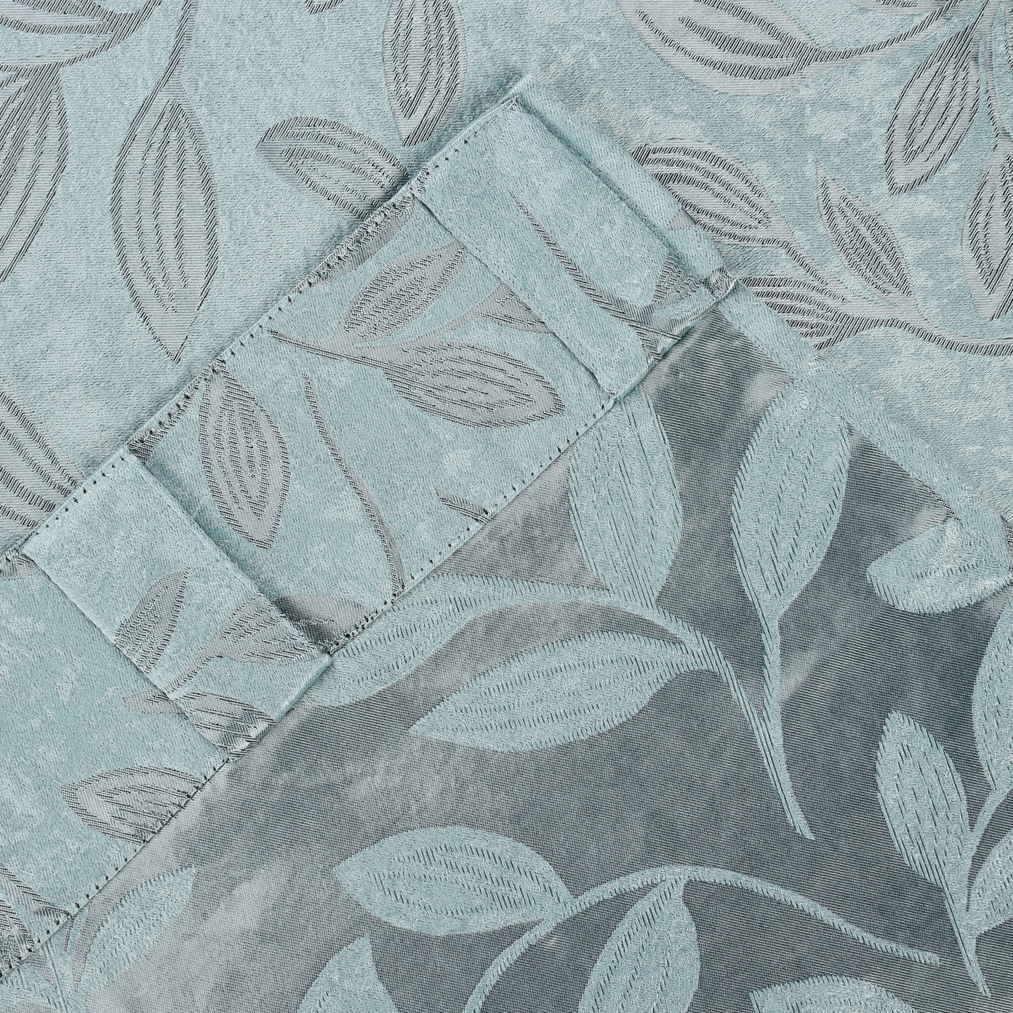 Superior Blackout Leaves Back Tab Curtains Set of 2, Light Filtering Curtain Panel Set, Green Lily, 52"W x 108"L