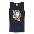 thumbnail image 2 of Wild Bobby Western Ma Steer Pink And Grey Distressed Pop Culture Men Tank Top, Navy, Small, 2 of 6
