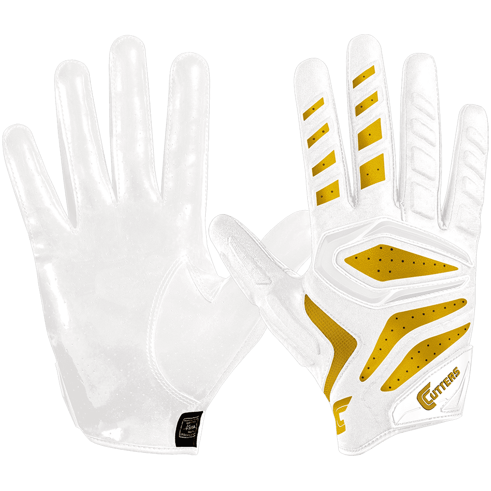 gold cutter football gloves