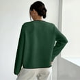 thumbnail image 4 of Zedker Casual Solid Color Women'S Long Sleeve Cardigan Jackets with Soft Fleece Outside, Comfortable Loose Short Outerwears for Winter,Green,L, 4 of 5