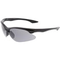 thumbnail image 3 of Sports Semi Rimless TR-90 Wrap Sunglasses Slim Arms Neutral Colored Lens 77mm (Black / Smoke), 3 of 4