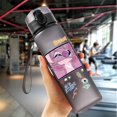 thumbnail image 1 of Tasse d'eau ange point de dessin animé 560ML, gris bleu, plastique Portable, grande capacité, figurines de dessin animé, tasse transparente, Sports de plein air, WaterBo, 1 of 4
