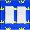 thumbnail image 1 of Metal Light Switch Plate Cover King Queen Crown Blue Yellow KIN010, 1 of 13