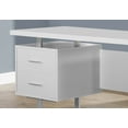 thumbnail image 4 of Computer Desk - 3 Storage Drawers / Reversible / Floating Desktop - 60"L - White / Silver, 4 of 4