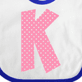 thumbnail image 4 of Inktastic Pink and White Polka Dots Letter K Boys or Girls Baby Bib, 4 of 4