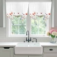 thumbnail image 5 of Spring Floral Tie Up Curtain 63 Inches Long, Red Blue Wildflower Plant Butterfly Balloon Style Kitchen Window Curtain Over Sink, Small Window Rod Pocket Curtain 42"x63", 5 of 9