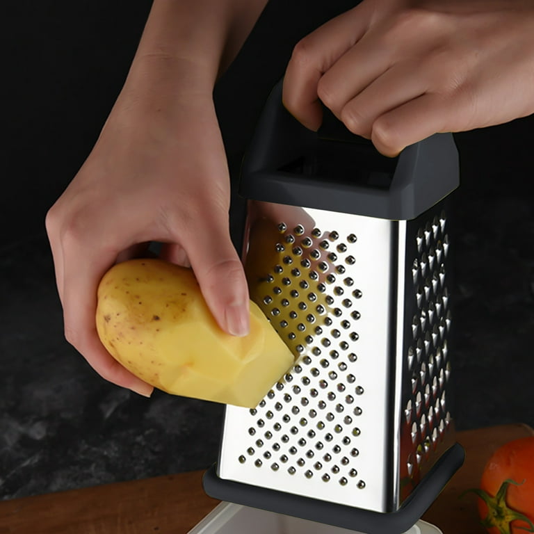 Pompotops Professional Cheese Grater, Stainless Steel Vegetables Slicers,  Perfect Box Grater For Cheese, Vegetables, Ginger - Dishwasher Safe Cheese  Grater, Box Grater For Cheese, Black 