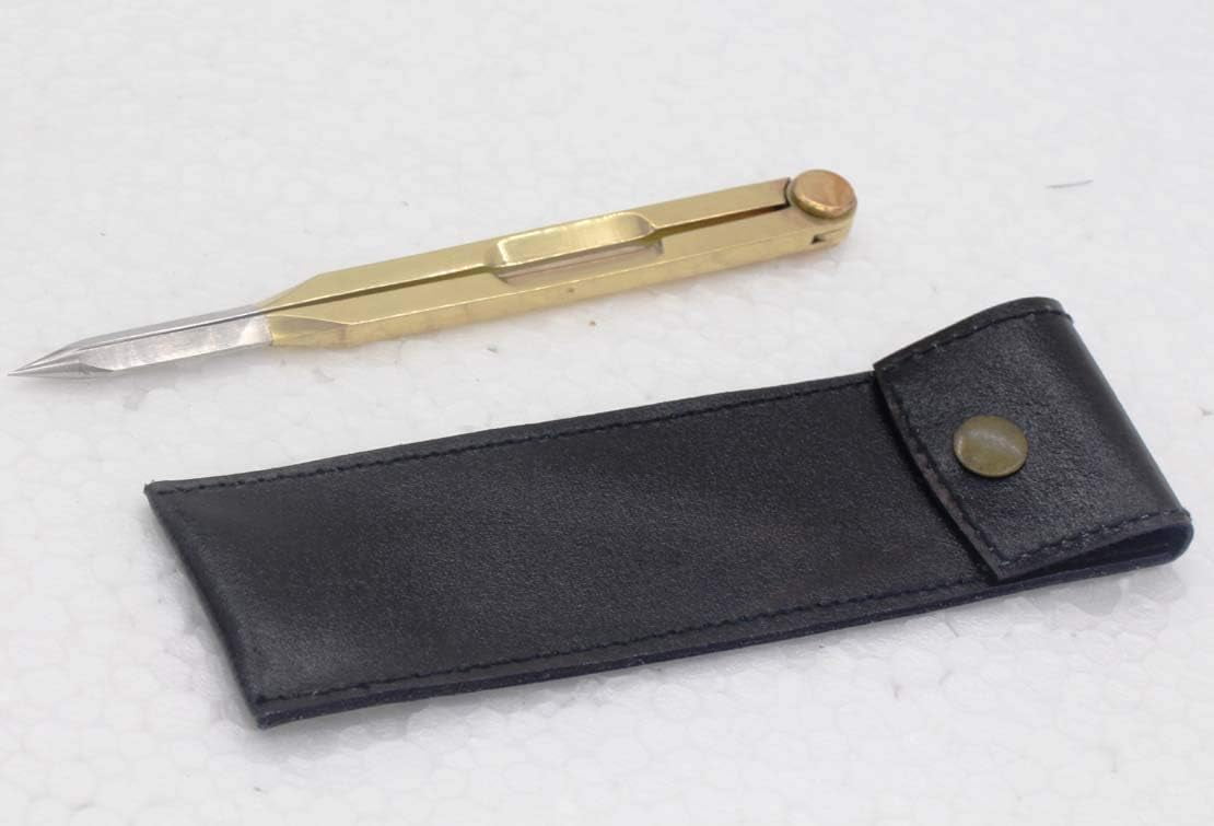 Brass Navigation Divider, Straight Navigation Divider (Small) for Maritime & Naval, Antique Geometry Drafting Compass, Geometry Drafting Compass Professional Work with Leather Case