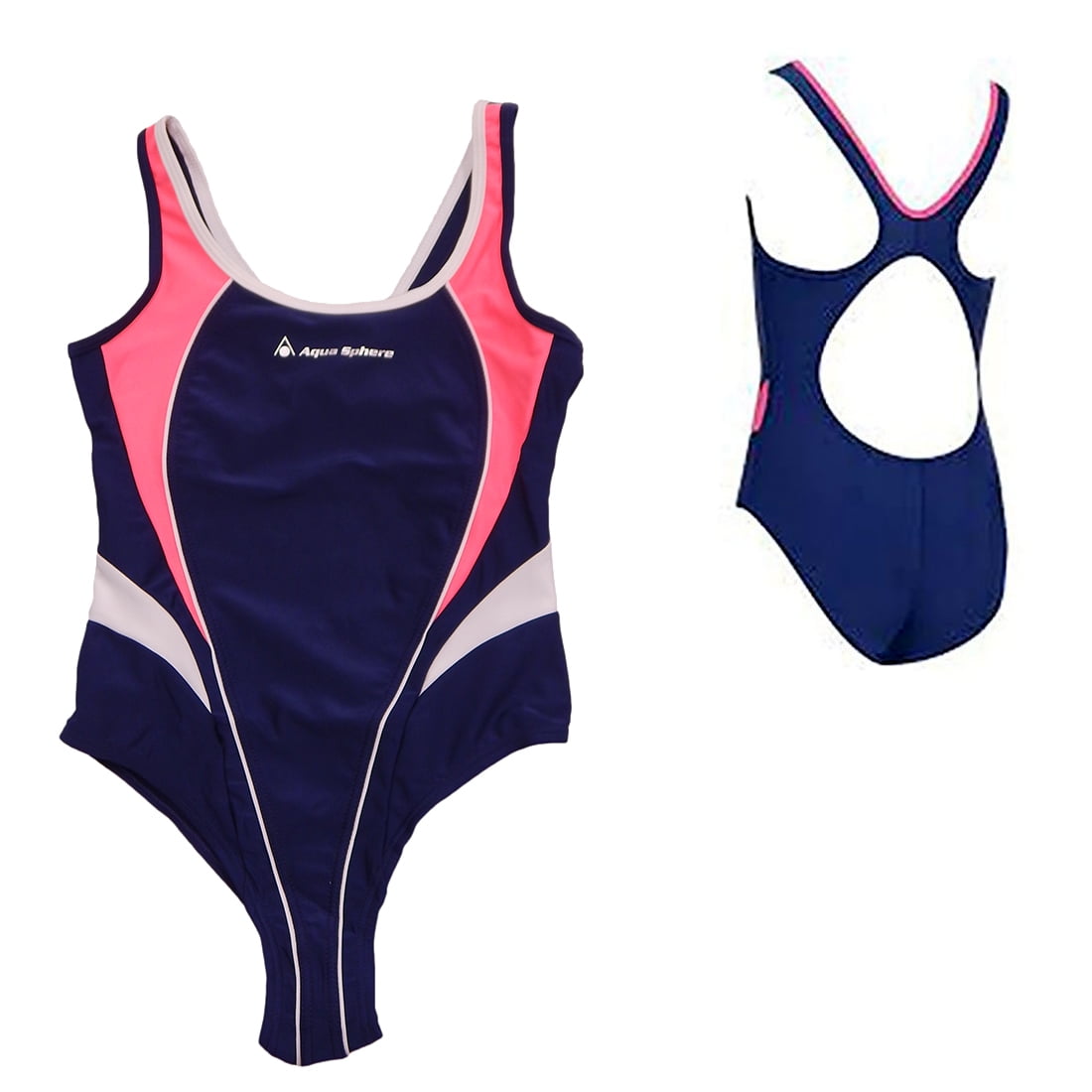Aqua Sphere Elena Girls Aqua Sphere Open Back Swimsuit, Navy Blue