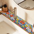 thumbnail image 2 of Yayeee Faucet Mat for Kitchen Sink 14.7" Diatomite Long Splash Guard Pad, Floral Fiesta, 2 Pack, 2 of 7