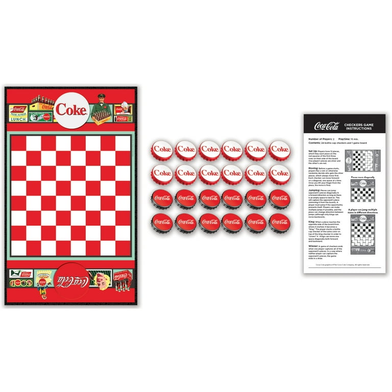 MasterPieces Officially licensed Coca Cola Checkers Board Game for  