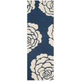 thumbnail image 2 of Safavieh Cambridge Collection CAM782M Handmade Moroccan Geometric Navy and Ivory Premium Wool Runner (2'6" x 8'), 2 of 10
