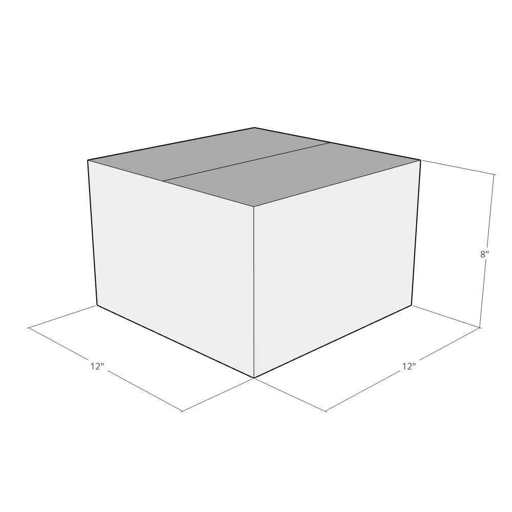 12x12x8 White Corrugated Shipping Boxes, 48 ECT Double-Wall, Qty 5