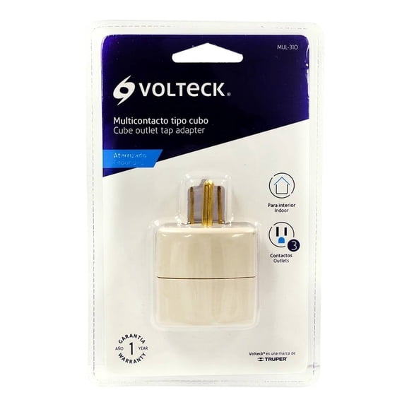 Multicontacto Tipo Cubo Volteck Aterrizado