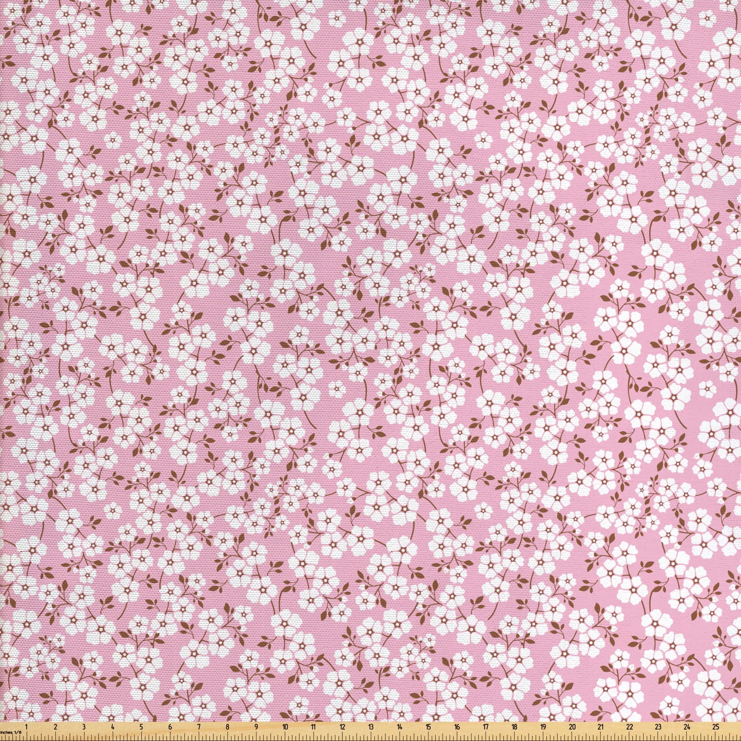 Pink and White Fabric by The Yard, Cheery Bedding Plants Bursting out