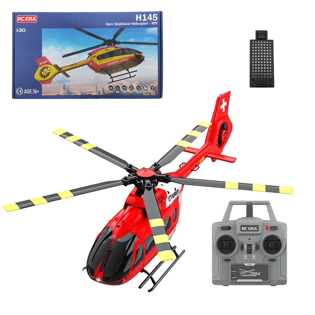 C190 H145 RC Helicopter for Adults, 1/30 Scale 2.4G 6CH Single-Rotor Remote Control Helicopter, 6-Axis RC Aircraft with Altitude Hover & Optical Flow Positioning