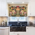thumbnail image 5 of Yayeee Kitchen Curtains Tier Pair Light Filtering 27"x36" Rod Pocket Short Cafe Window Panel, Colorful Mushroom, 5 of 7