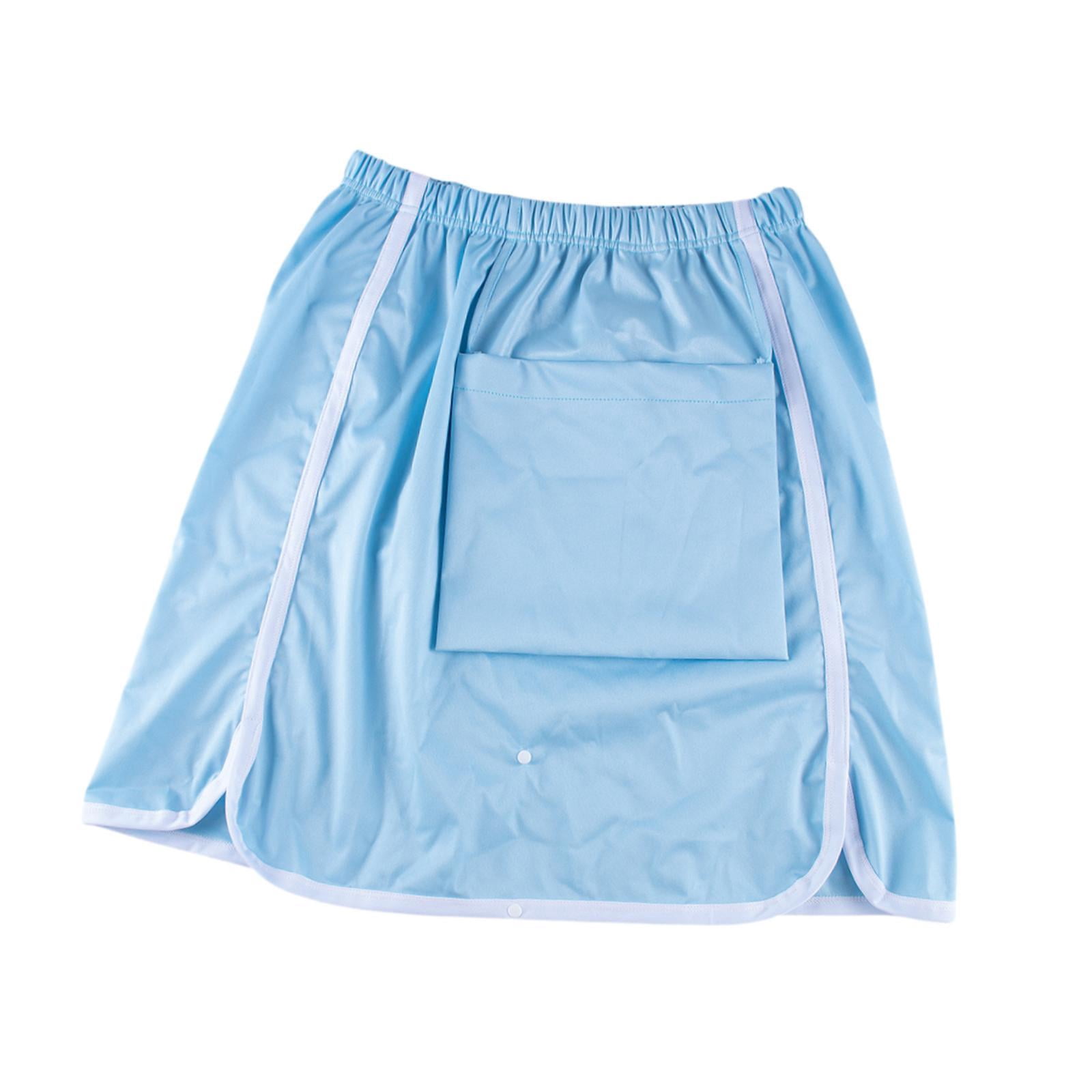 Serenable Adult Diaper Skirt Incontinence Bed Pad,Lightweight Washable Portable with Pocket Skirt Bed Mat for Disabled Bedwetting Blue 3XL