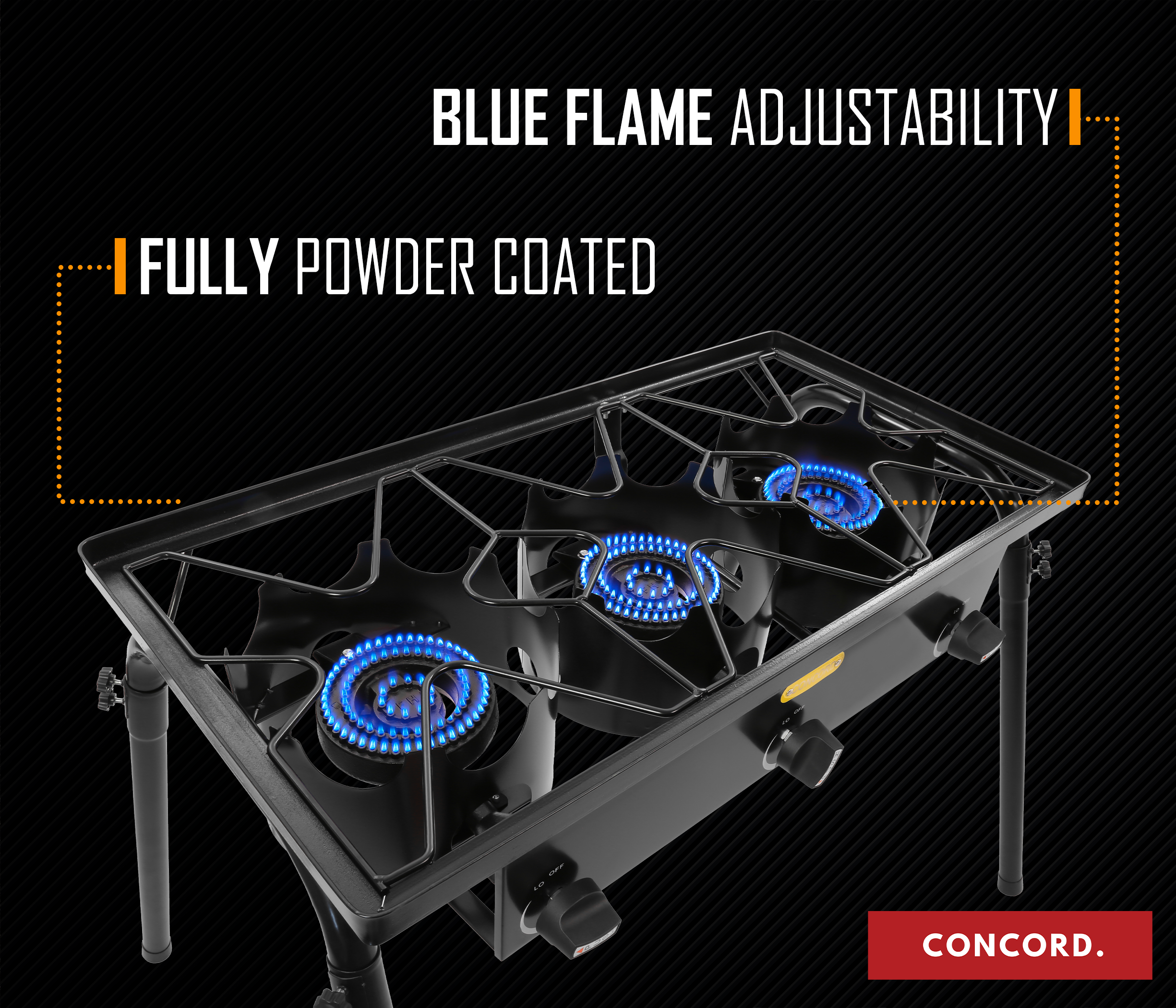 CONCORD Triple Burner Outdoor Stand Stove Cooker