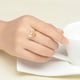 thumbnail image 4 of Anillo ajustable de cristal amarillo, anillos naturales abiertos, 4 of 7
