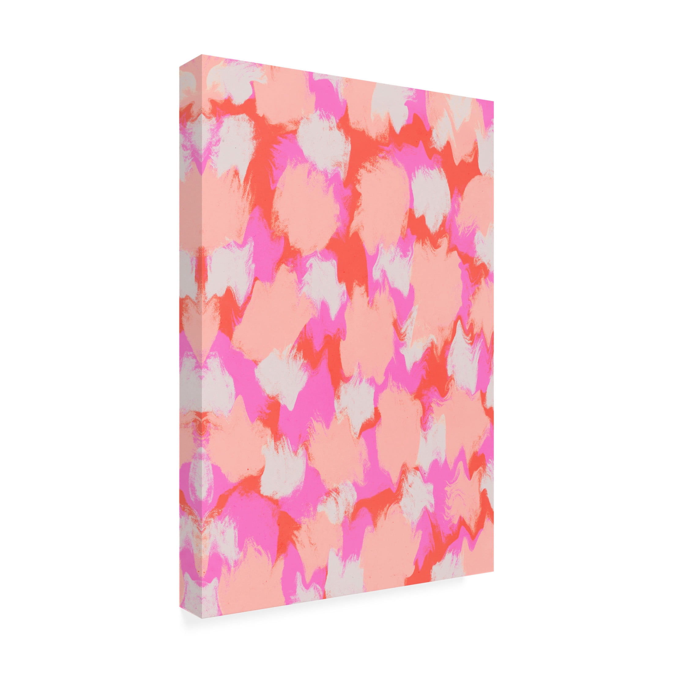 Canvas Wall Art - Treechild 'Pastel Pink And Orange Strokes' Wall Art for Living Room, Bedroom, or Office D?cor by Trademark Fine Art - 12 x 19 Inches