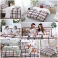 thumbnail image 5 of 3 Piece Pink Black Plaid Duvet Cover Set California King,Microfiber Comforter/Quilt Cover with Corner Ties and 2 Pillowcases,Farmhouse Pink Black Checkered All Season Soft Bedding with Zipper Closure, 5 of 8