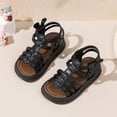 thumbnail image 4 of ITSAME Girls Sandals, Comfy Anti-Slip Soft Rubber Flats Open Toe Summer Fashion Casual Beach Sandals Black 10(Little Kids), 4 of 9