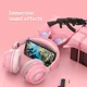 thumbnail image 5 of 2022 nuevos auriculares inalámbricos RGB Rabbit Ears auriculares con micrófono Cute Girls Music auriculares Bluetooth oso de fresa Hogar, 5 of 5