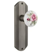 Nostalgic Warehouse Decros_Prv_234_Nk Vintage Porcelain Painted Rose Privacy Door Knob Set