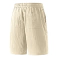thumbnail image 4 of EOYWHK Men's Shorts Breathable Relaxed Fit Multi Pockets Casual Shorts Soft Lightweight Breathable Shorts for Basketball Running Gym Yellow L, 4 of 8