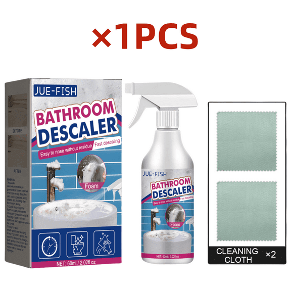 1Set Cleaner Hard Water Stain Remover - Soap Scum, Calcium, Lime Scale, Remover for Shower Door, Tile, Glass, Fiberglass, Bathroom, Sink, Stone, Door