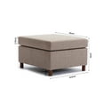 thumbnail image 3 of 2 Seat Module Sectional Sofa Couch with 1 Ottoman L Shaped Sleeper Sofa for Living Room, Cushion Covers Non-removable and Non-Washable, Brown, 3 of 9