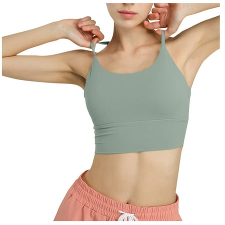 Nrmvnmi Summer Saving High Impact Sports Bras for Women Racerback Running Bra Workout Crop Tank Tops Longline Sports Bra Push up For Moms Gifts